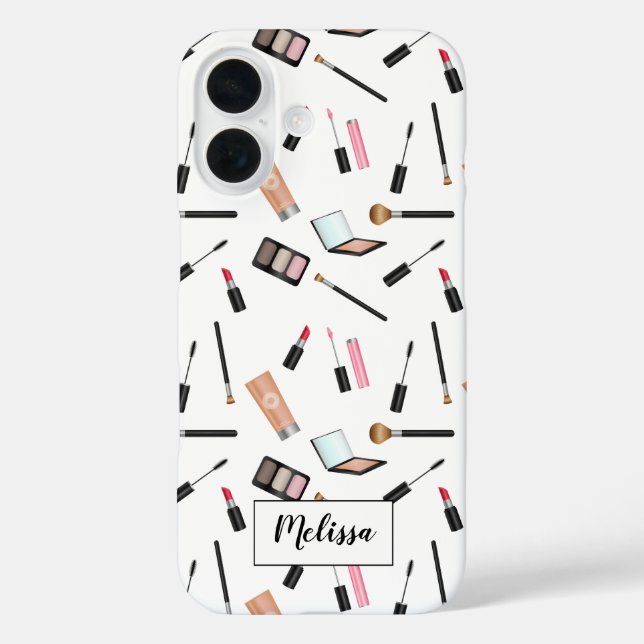 Coques Case-Mate iPhone Motif De Maquillage Avec Nom Personnalisé (Verso)