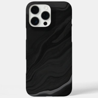 Coques iPhone 16 Pro Max Motif de marbre en pierre noire élégant