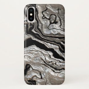 Case-Mate iPhone Case Motif de marbre noir argenté fondu