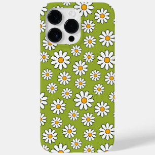 Coque Pour Pour iPhone 14 Pro Max Motif de marguerite à fleurs vert et blanc