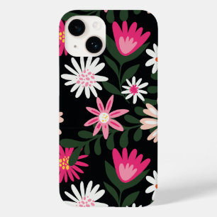Coque Pour iPhone 14 Motif de marguerite rose et blanc
