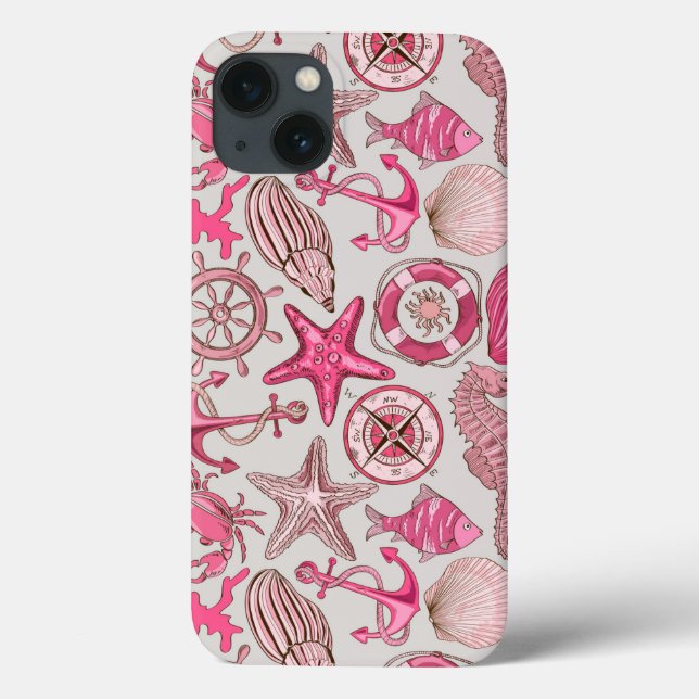 Coques Case-Mate iPhone Motif de mer rose (Verso)