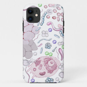 Coque iPhone 11 Motif de microbiologie