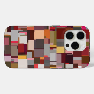 Coque iPhone 15 Pro Motif de mosaïque abstraite en patchwork géométriq