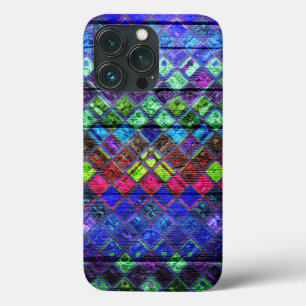 Case-Mate iPhone Case Motif de mosaïque coloré aspect bois #2