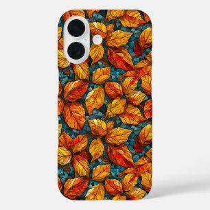 Coque Pour iPhone 16 Motif de mosaïque d'automne