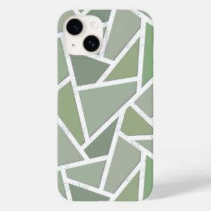 Coque Pour iPhone 14 Motif de mosaïque vert olive