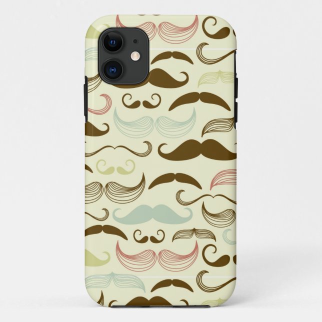 Coques Case-Mate iPhone Motif de moustache, rétro style 4 (Dos)