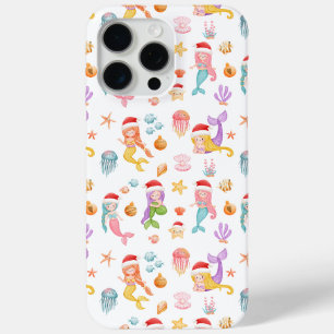 Coque iPhone 15 Pro Max Motif de Noël de la sirène