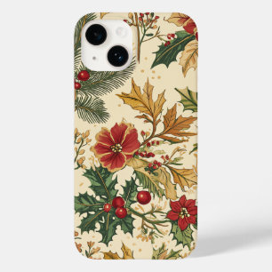 Coque Pour iPhone 14 Motif de Noël floral de Poinsettia (13)