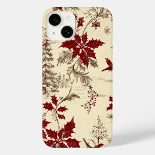 Coque Pour iPhone 14 Motif de Noël floral Poinsettia (8)