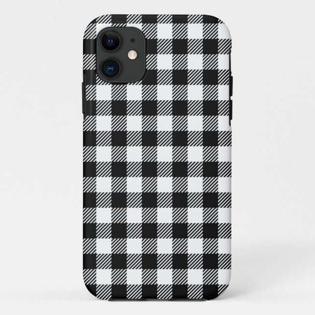 Coques Case-Mate iPhone Motif de Noël moderne en noir et blanc (Dos)