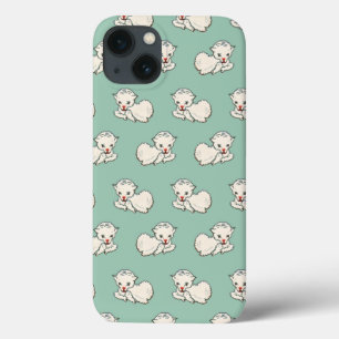 Case-Mate iPhone Case Motif de Noël vintage avec un agneau bébé sur fond