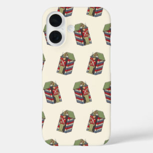 Coque Pour iPhone 16 Motif de Noël vintage, Soldat de bois jouet