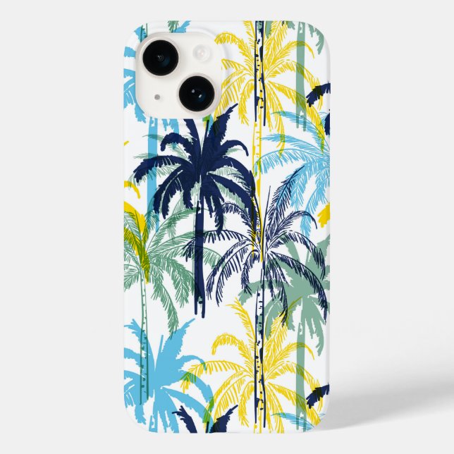 Coques Case-Mate iPhone Motif de palmiers tropicaux moderne (Verso)