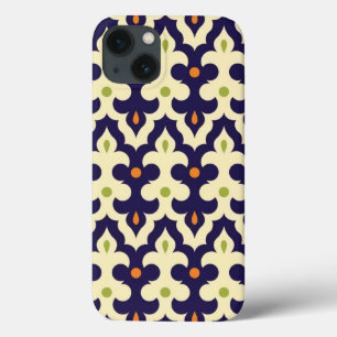 Etui iPhone 13 Motif de papier peint d'arabesque de Paisley de