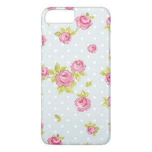 Coque iPhone 8 Plus/7 Plus Motif de papier peint d'élégance des roses roses