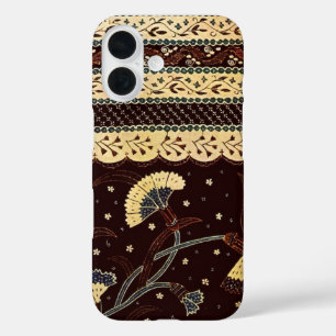 Coque Pour iPhone 16 Motif de papier peint textile batik javanais vinta