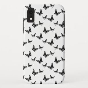 Case-Mate iPhone Case Motif de papillons vintage élégant B&W