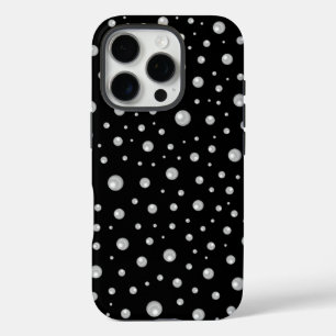Coques iPhone 16 Pro Motif de perle sur fond noir