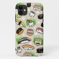 Motif de personnages de sushi