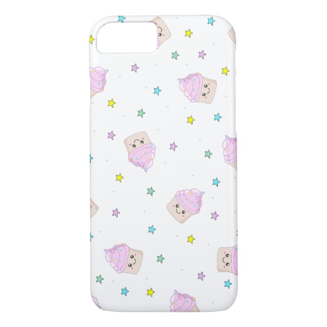 Coques Case-Mate iPhone Motif de petits cupcakes roses (Dos)