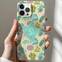 Motif de plante de cactus succulent Monogramme mig