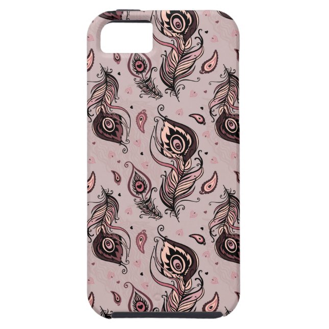 Coques Case-Mate iPhone Motif de plume de paon (Dos)