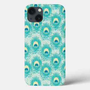 iPhone 13 Case Motif de plumes de paon