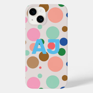 Coque Pour iPhone 14 Motif de point de Polka Monogramme moderne
