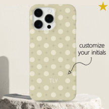 Motif de points gris pastel doux avec initiales pe