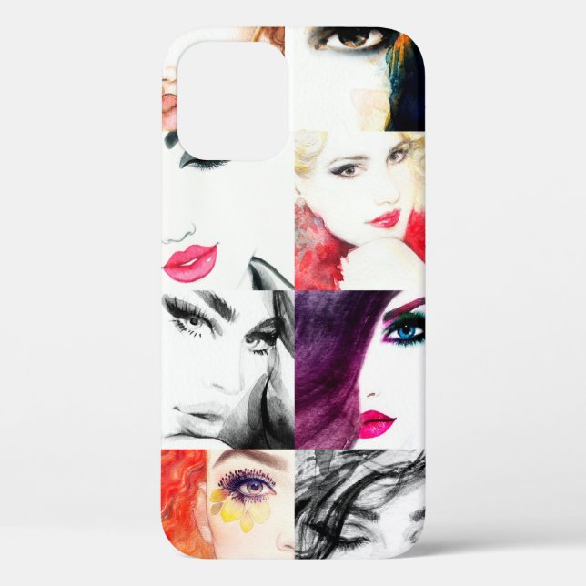 Coques Case-Mate iPhone Motif de portrait féminin aquarelle (Verso)