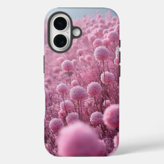 Coque Pour iPhone 16 Motif de prairie fleurie rose rêveur