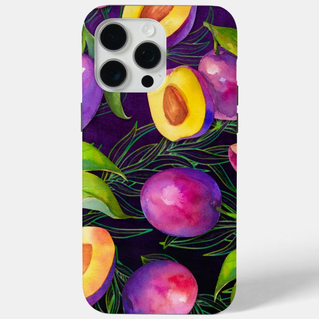 Coques Case-Mate iPhone Motif de prune violette (Verso)