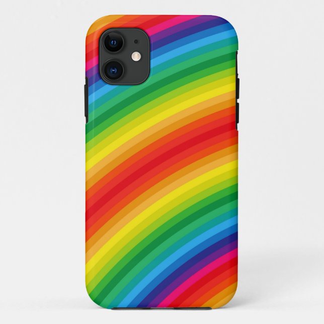 Coques Case-Mate iPhone Motif de rayures d'arc-en-ciel (Dos)
