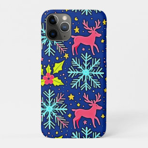 Case-Mate iPhone Case Motif de rennes de Noël bleu cool Design