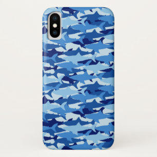 Coques Pour iPhone Motif de requin bleu Monogramme 2