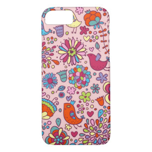 Coques Pour iPhone Motif de ressort avec les fleurs colorées