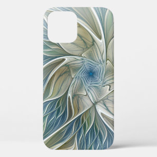 Case-Mate iPhone Case Motif de rêve floral Abstrait Bleu Kaki Fractal