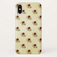 Motif de rose rouge antique sur Parchment
