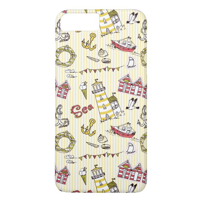 Coques Case-Mate iPhone Motif de scène de la plage de Cute (Dos)