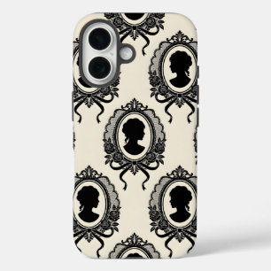 Coque Pour iPhone 16 Motif de silhouette de camée gothique