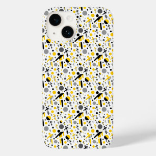 Coque Pour iPhone 14 Motif de silhouette de football jaune noir mignon
