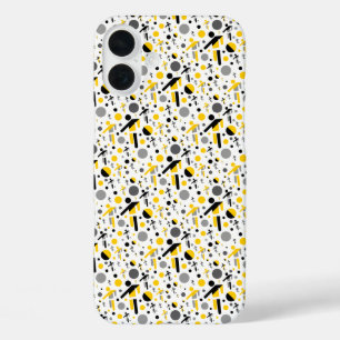 Coques iPhone 16 Plus Motif de silhouette de football jaune noir mignon