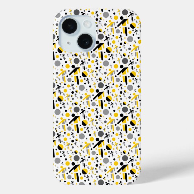Coques Case-Mate iPhone Motif de silhouette de football jaune noir mignon (Verso)