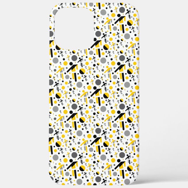 Coques Case-Mate iPhone Motif de silhouette de football jaune noir mignon (Verso)