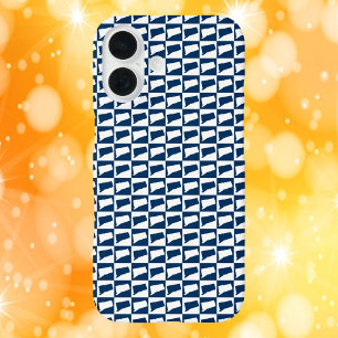 Coque Pour iPhone 16 Motif de silhouette de l'État du Connecticut bleu
