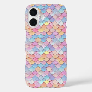 Coque Pour iPhone 16 Motif de sirène à échelle colorée