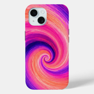 Coque Pour iPhone 15 Motif de spirale abstraite en peinture tourbillonn