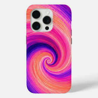 Coque iPhone 15 Pro Motif de spirale abstraite en tourbillon de peintu